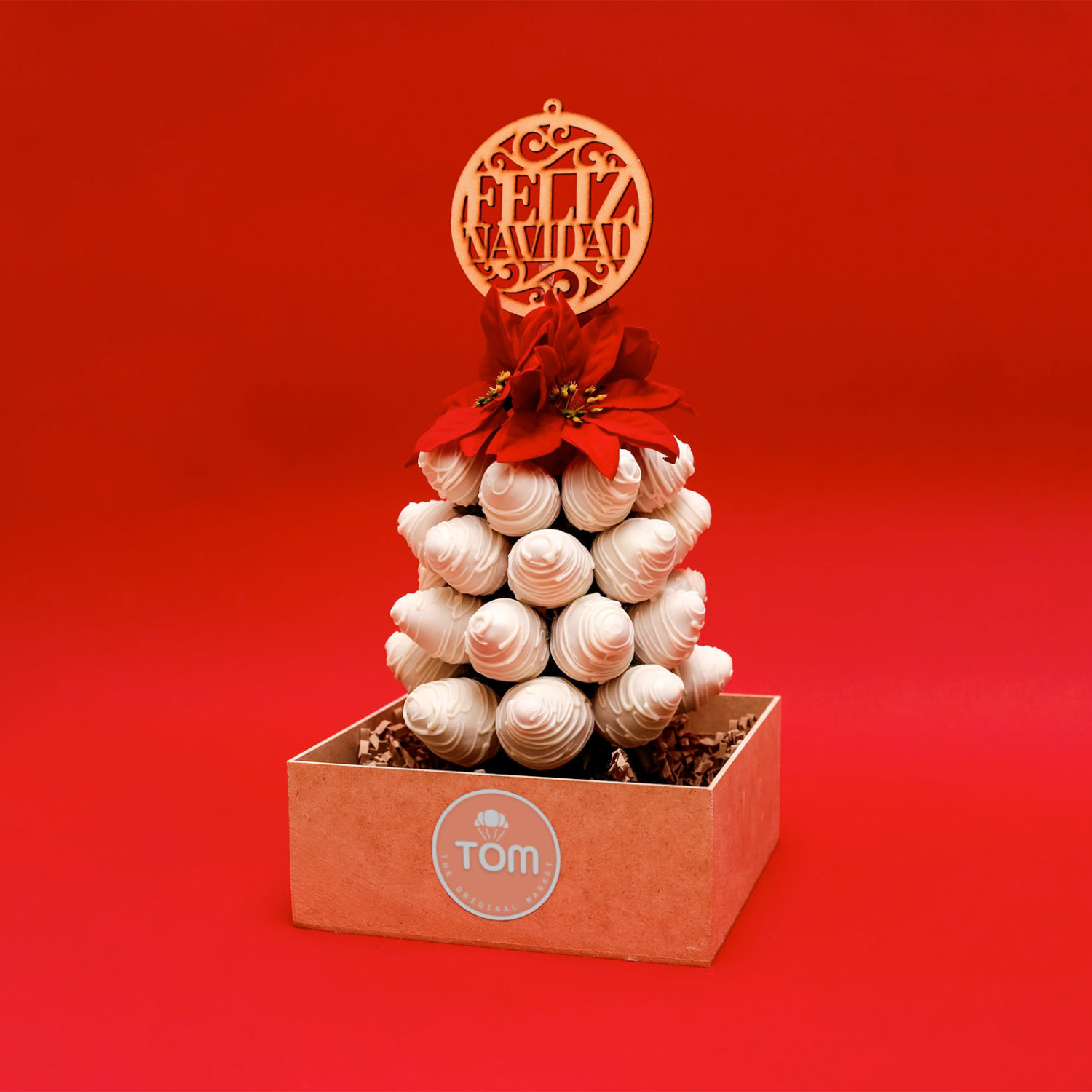 Árbol Navideño de Fresas - Blanco