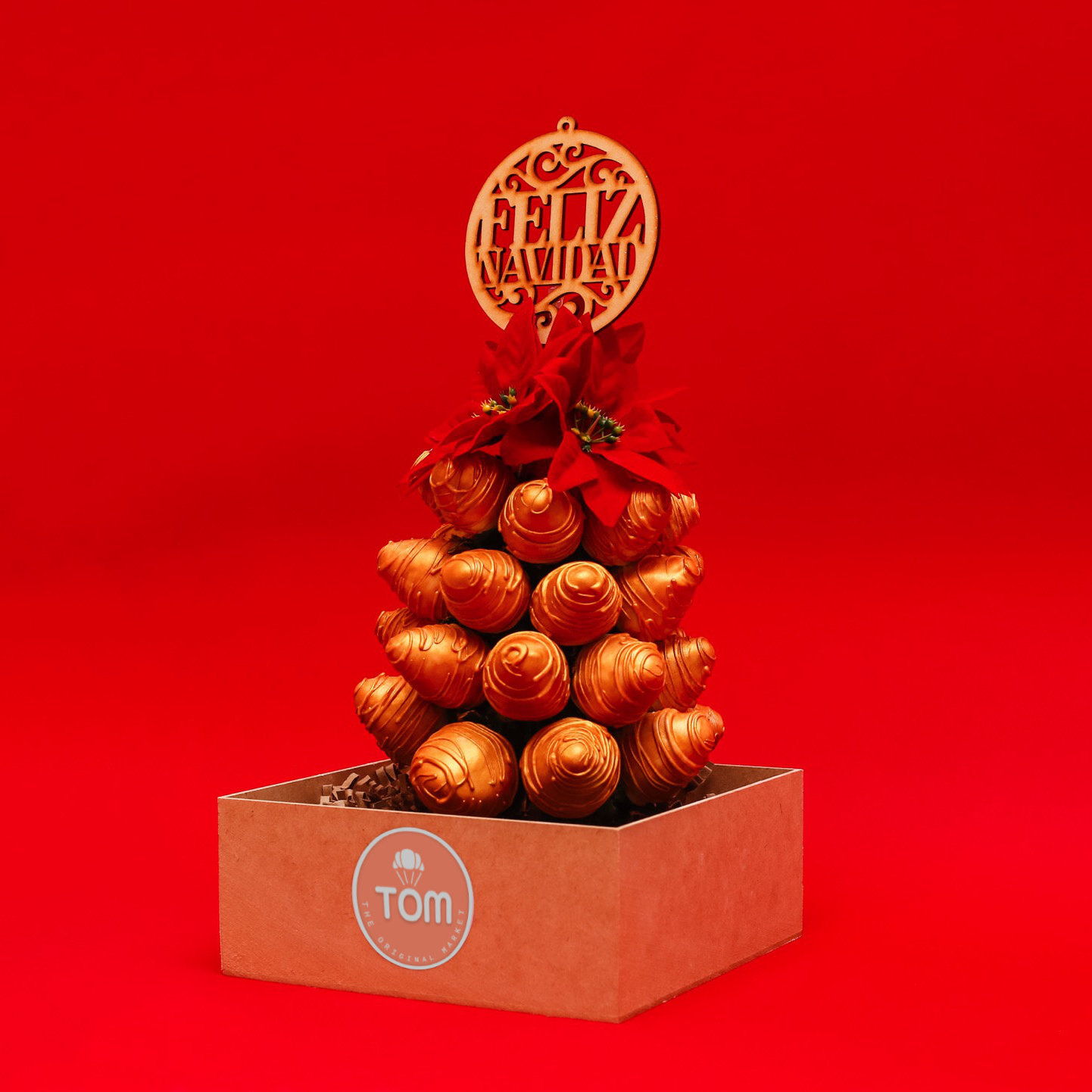 Árbol Navideño de Fresas - Dorado