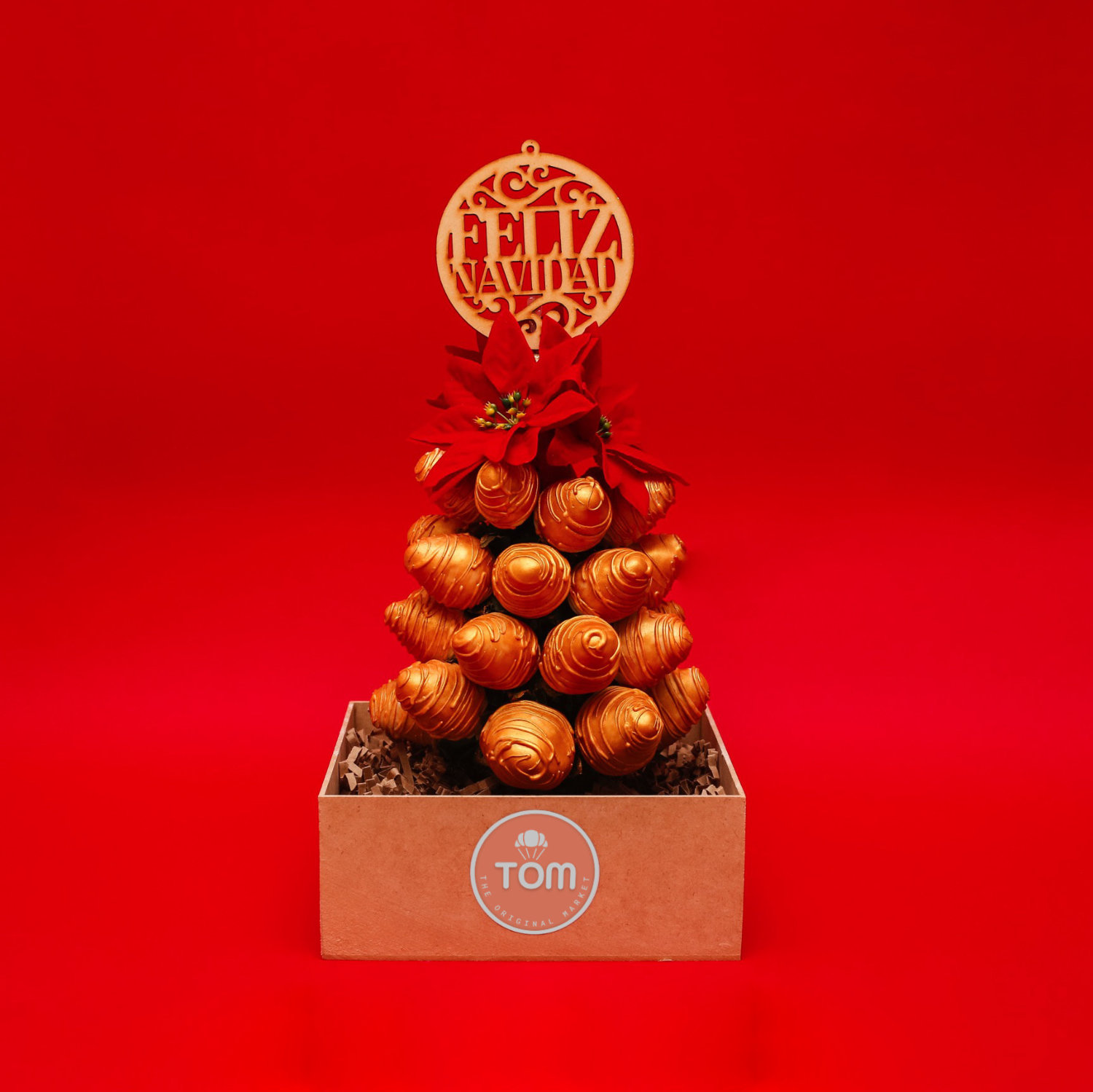 Árbol Navideño de Fresas - Dorado
