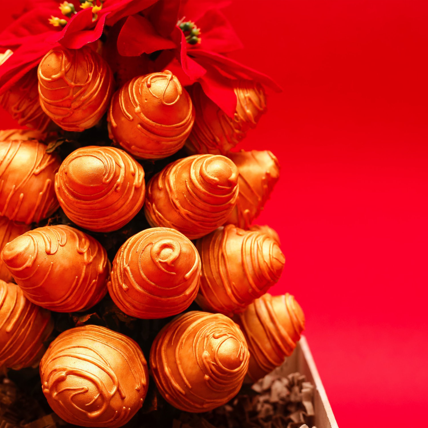 Árbol Navideño de Fresas - Dorado